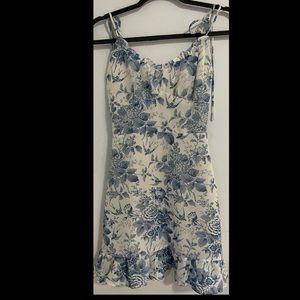 Sunday up sweet blue flower and bird dress.